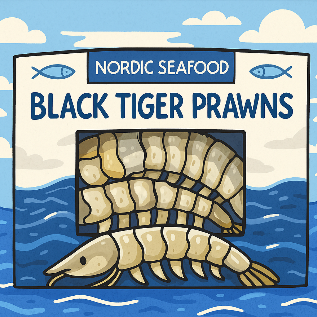 Black Tiger Garnelen mit Kopf und Schale